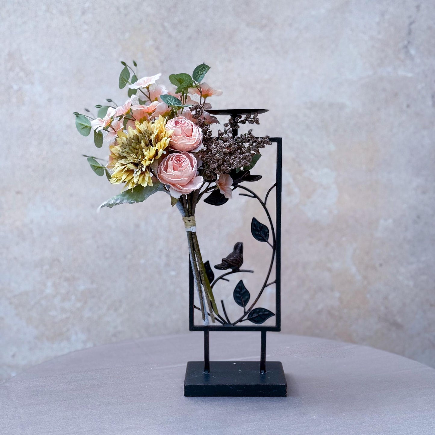 Burnt Coral Peony Sunflower Flower Bouquet, Autumn Peony Rose Bouquet, Gift for Her, Home Decor, Wedding Flower Work, DIY Table Centerpiece