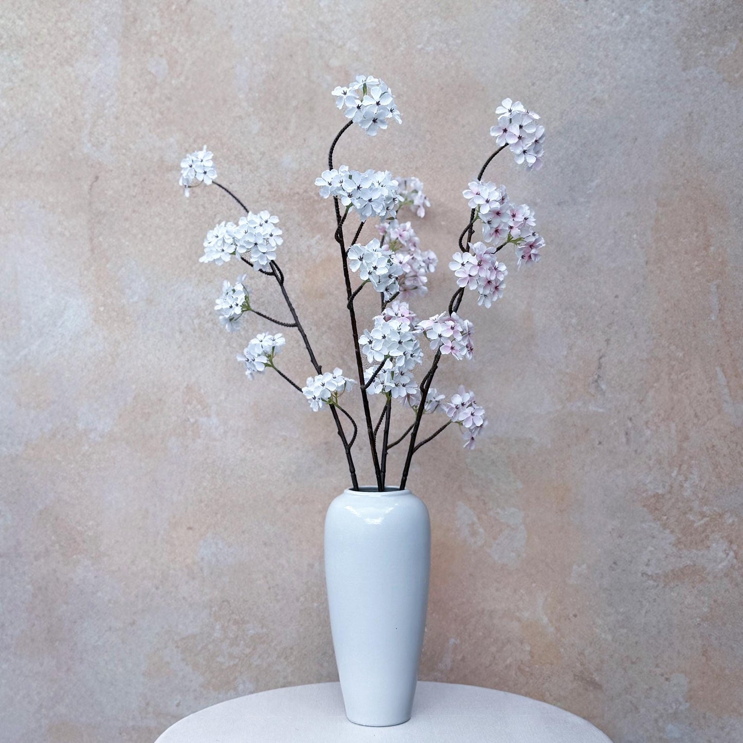 Long Summer Pear Blossom Branch, White Plum Blossom Stem for Home Decor, Window Display, DIY Work, Table Arrangements, Wedding Design Work