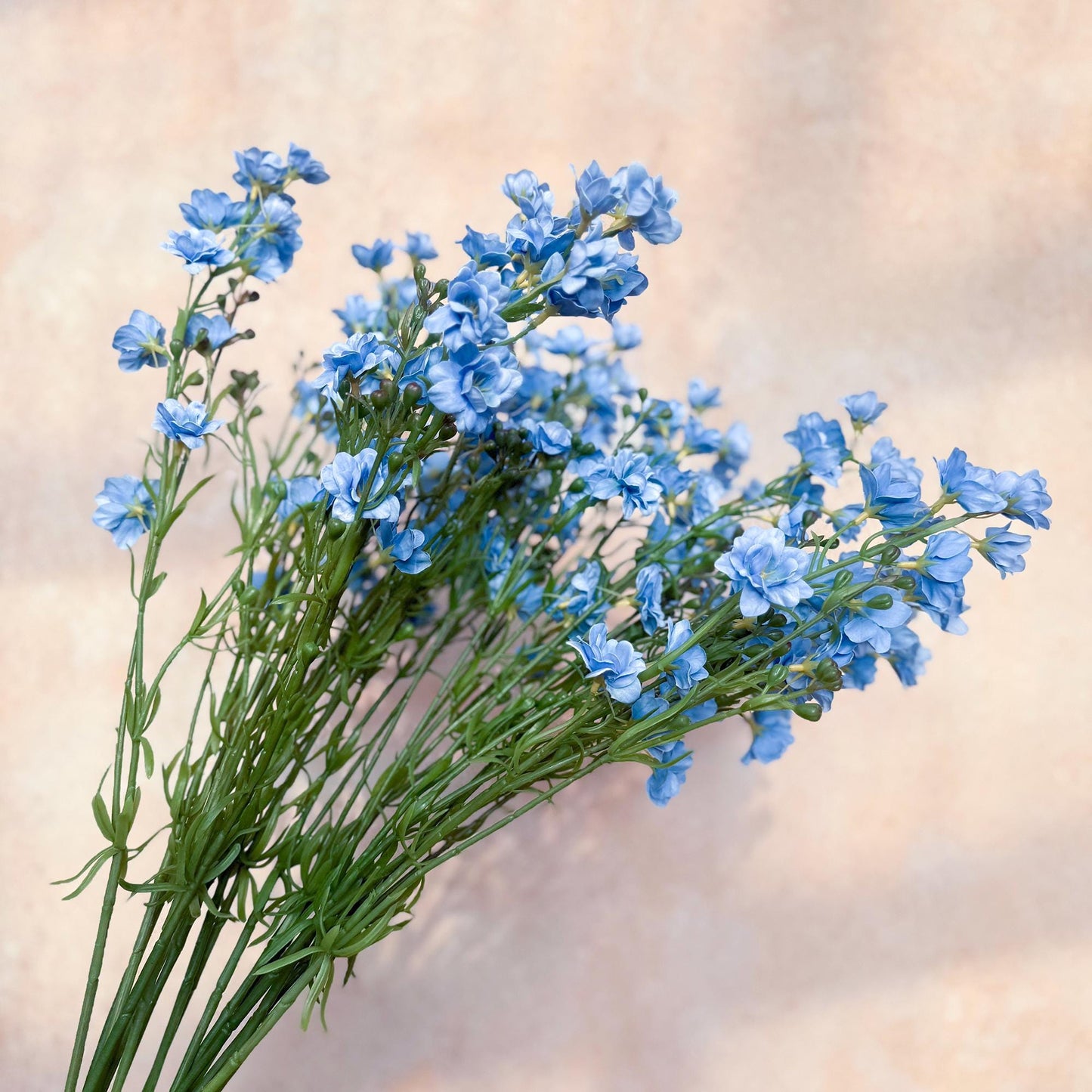 Light Blue Larkspur Branch, Real Touch Long Blue Faux Larkspur Gift for Home Decor, Window Display, Wedding Arch Design, DIY Work