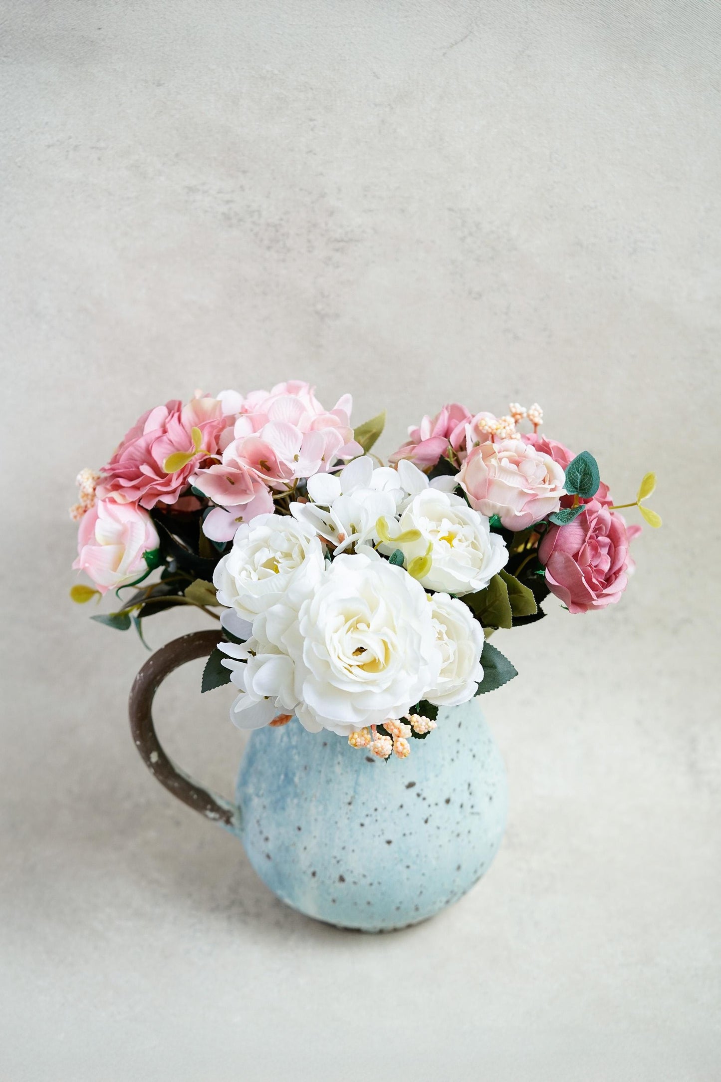 Rose & Peony Flower Stem - Fall Home Decor, Fake Flower Bouquet, Silk Faux Plant, DIY Wedding Floral Arrangements, Outdoor Decor