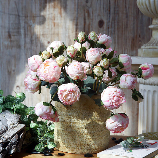 Burnt Peony Bouquet Mother’s Day Gift , Faux Peony Bud Floral Arrangements for Home Decor, Wedding Centerpiece, Bridal Shower, Gift for Her