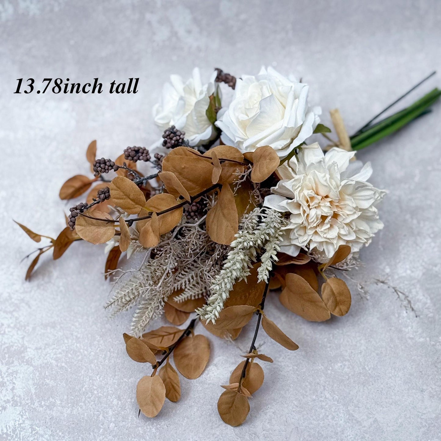 3 Bunches Wildflower Bouquet - Ivory Rose Dahlia Floral Arrangements, Gift For Fall Wedding, Home Decor, Table Decor, Flower Girl Gift