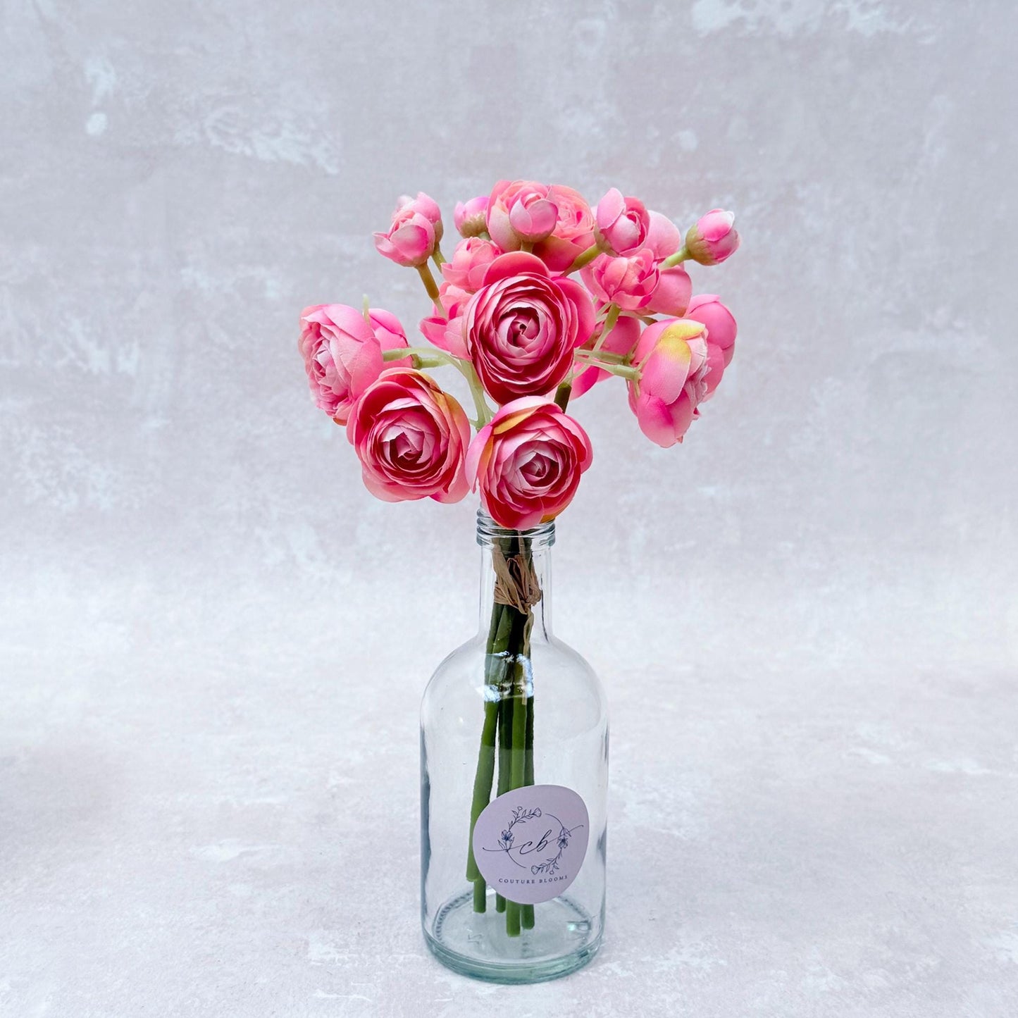 Hot Pink Rose Stems – Faux Flower Bundle Perfect For DIY Wedding Bouquet, Wreath Design, Silk Ranunculus Centerpiece, Crafts & Arrangements