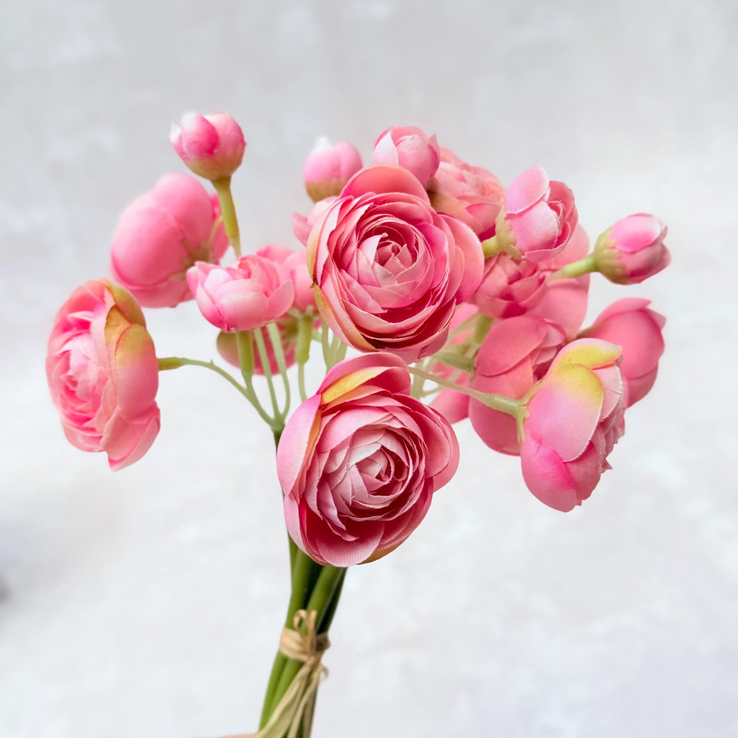 Hot Pink Rose Stems – Faux Flower Bundle Perfect For DIY Wedding Bouquet, Wreath Design, Silk Ranunculus Centerpiece, Crafts & Arrangements