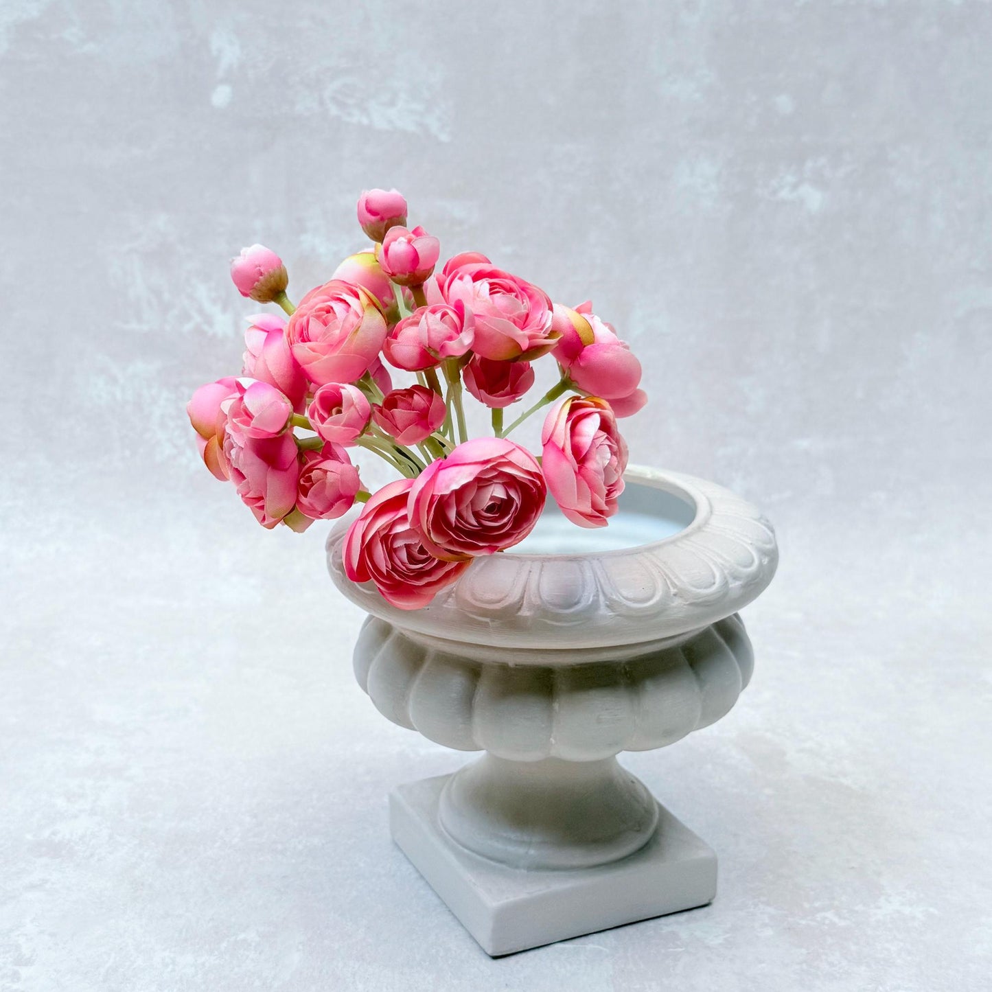 Hot Pink Rose Stems – Faux Flower Bundle Perfect For DIY Wedding Bouquet, Wreath Design, Silk Ranunculus Centerpiece, Crafts & Arrangements