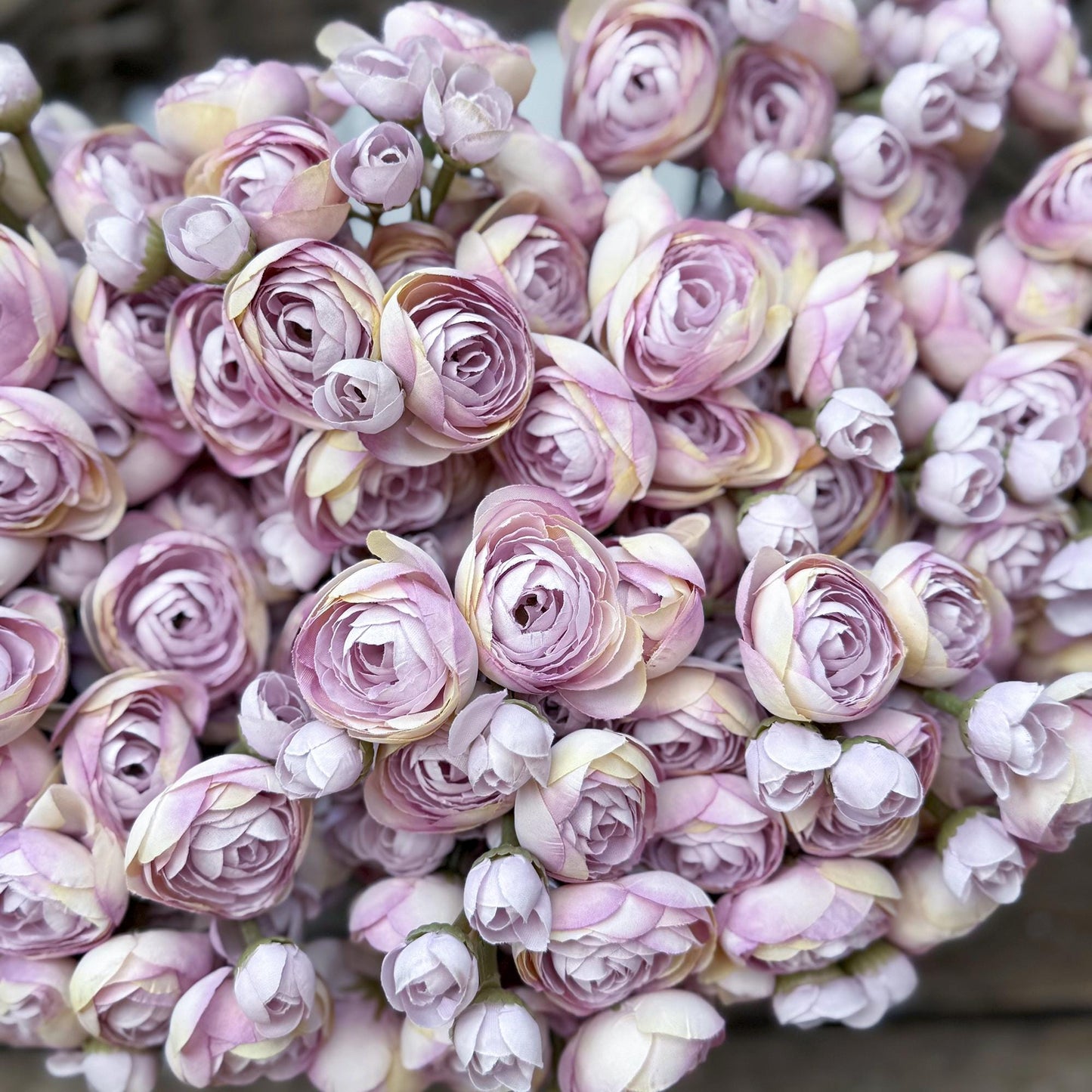 Lilac Rose Stems – Faux Flower Bundle Perfect For DIY Wedding Bouquet, Wreath Design, Silk Ranunculus Centerpiece, Crafts & Arrangements