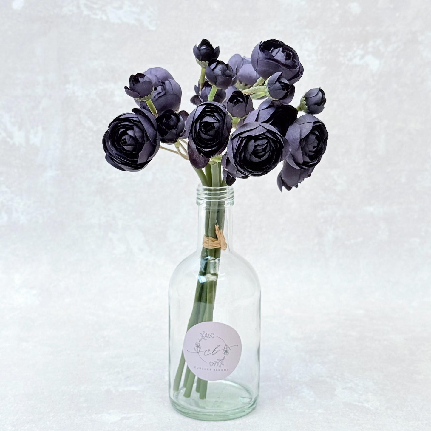 Black Rose Stems – Faux Flower Bundle Perfect For DIY Wedding Bouquet, Wreath Design, Silk Ranunculus Centerpiece, Crafts & Arrangements