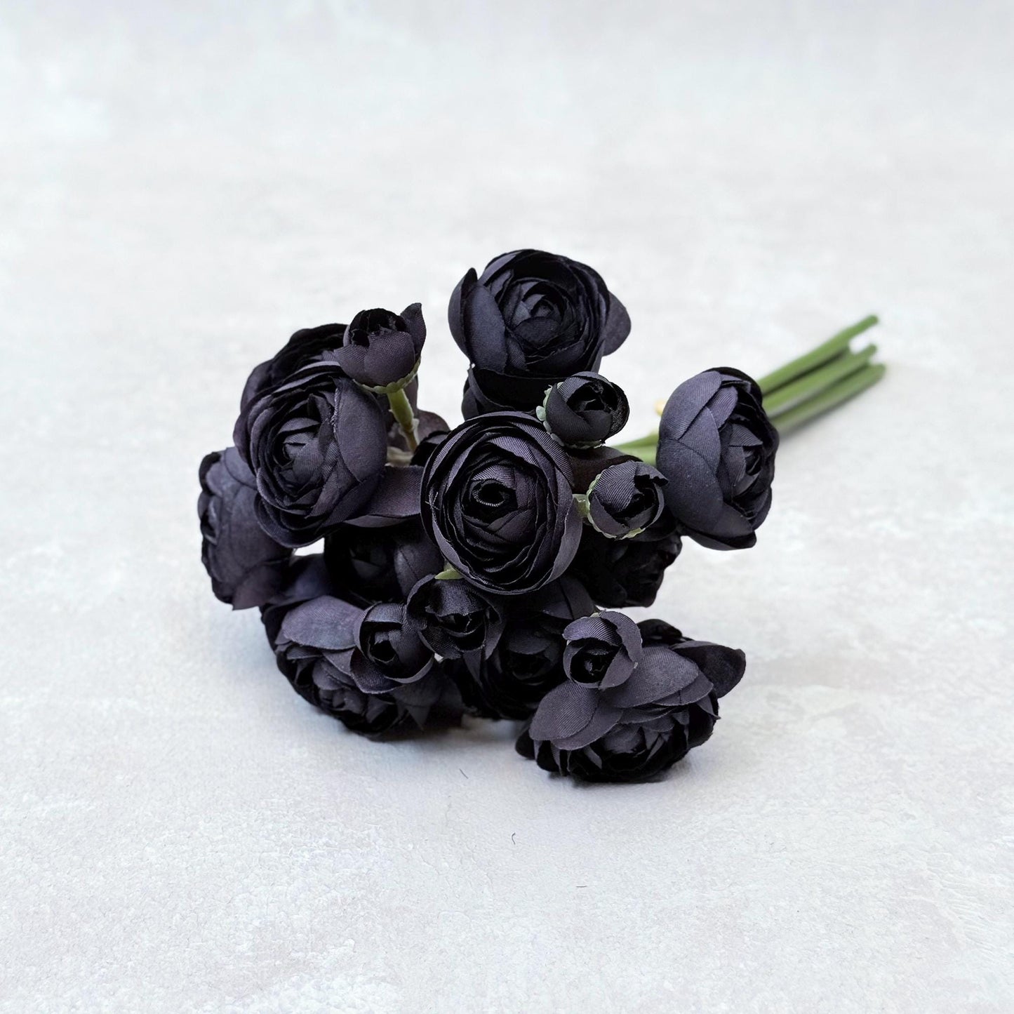 Black Rose Stems – Faux Flower Bundle Perfect For DIY Wedding Bouquet, Wreath Design, Silk Ranunculus Centerpiece, Crafts & Arrangements