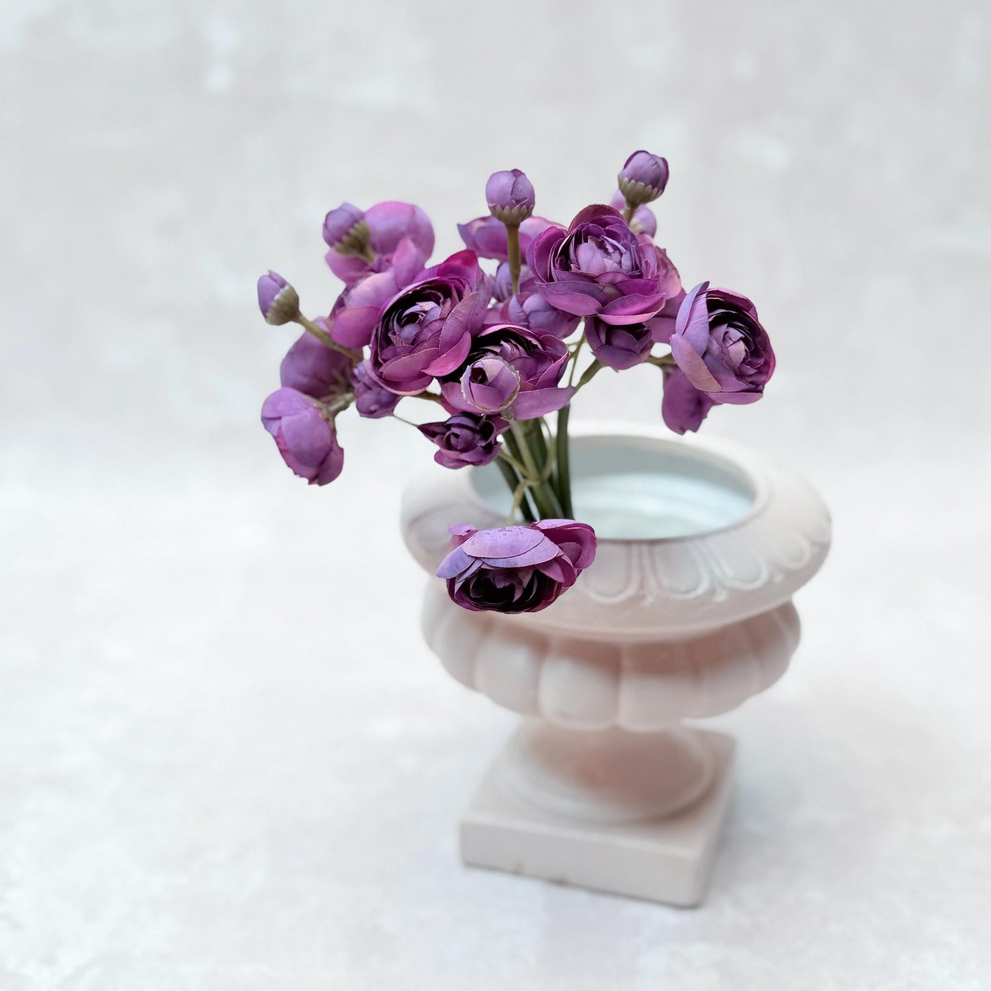 Royal Purple Rose Stems – Faux Flower Bundle Perfect For DIY Wedding Bouquet, Wreath, Silk Ranunculus Centerpiece, Crafts & Arrangements