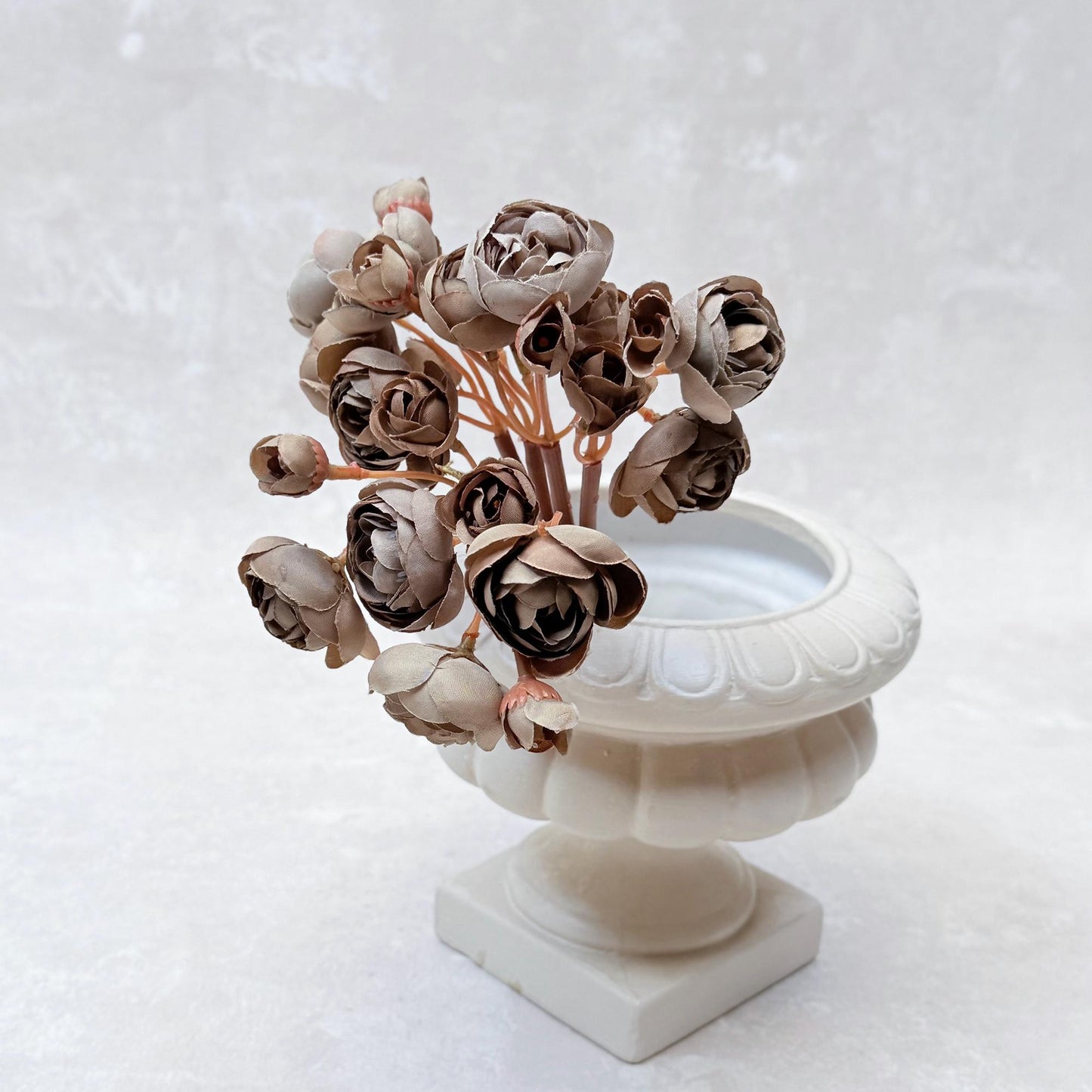 Brown Rose Stems – Faux Flower Bundle Perfect For DIY Wedding Bouquet, Wreath Design, Silk Ranunculus Centerpiece, Crafts & Arrangements