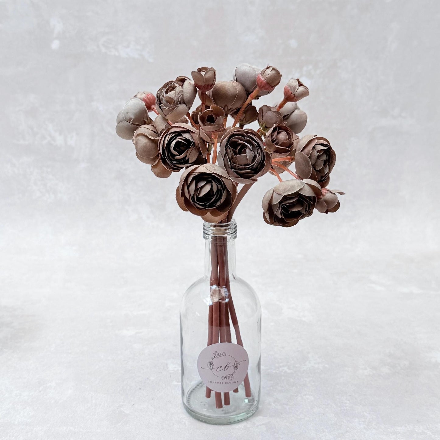 Brown Rose Stems – Faux Flower Bundle Perfect For DIY Wedding Bouquet, Wreath Design, Silk Ranunculus Centerpiece, Crafts & Arrangements