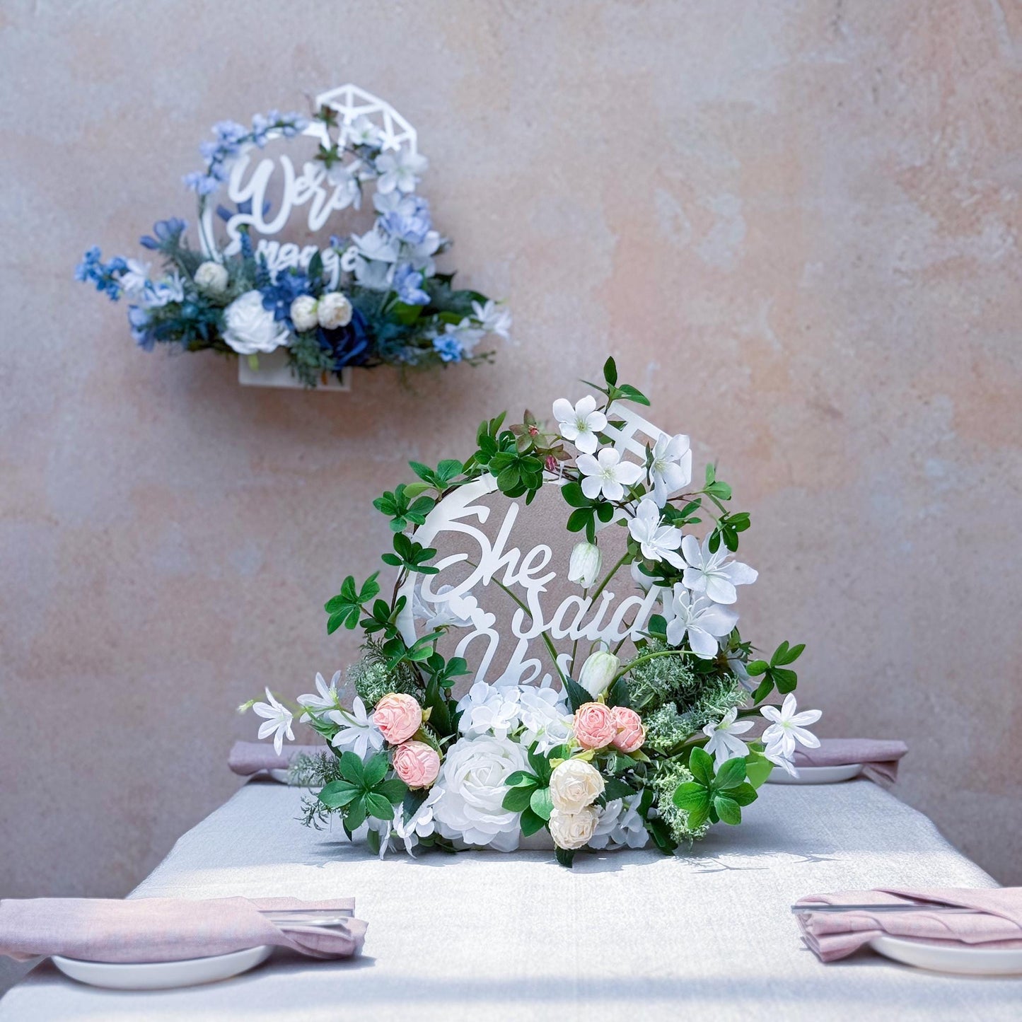 Acrylic She Said Yes Proposal Ceremony Table Runner Bachelor Party Gift Box, She Said Yes Banner Gift for Her Bridal Shower, Wall Decor Idea