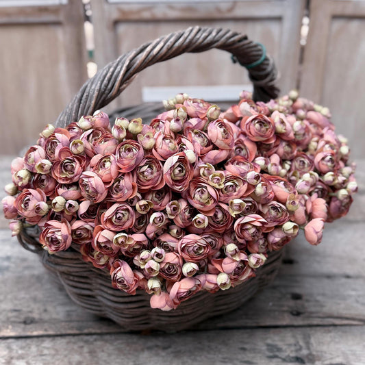 Autumn Coral Rose Stems – Faux Flower Bundle Perfect For DIY Wedding Bouquet, Wreath, Silk Ranunculus Centerpiece, Crafts & Arrangements