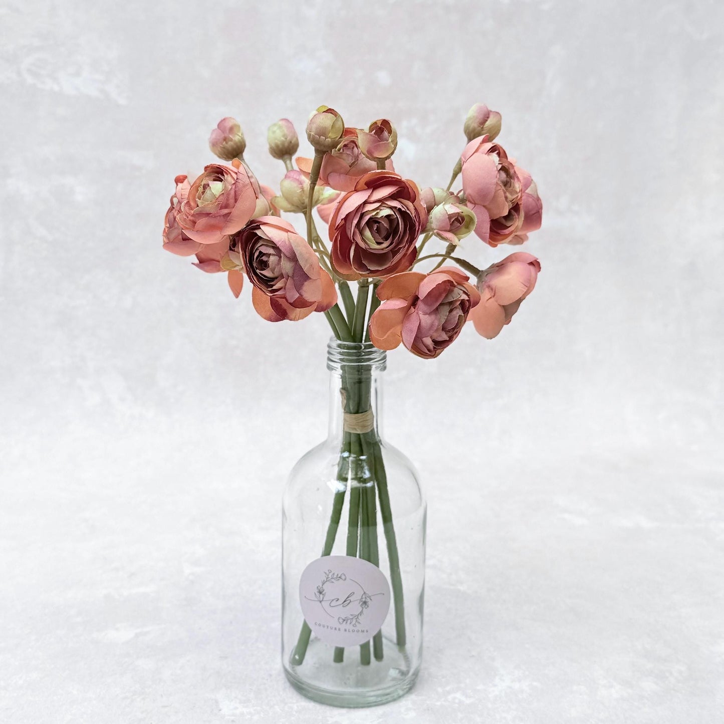 Autumn Coral Rose Stems – Faux Flower Bundle Perfect For DIY Wedding Bouquet, Wreath, Silk Ranunculus Centerpiece, Crafts & Arrangements