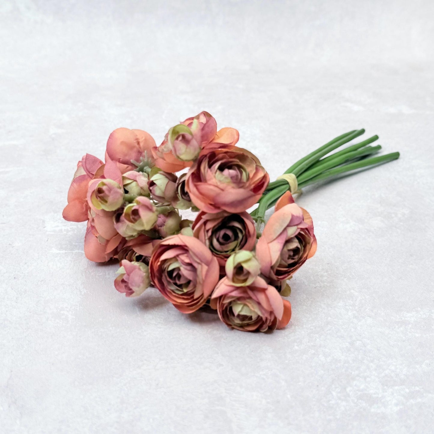 Autumn Coral Rose Stems – Faux Flower Bundle Perfect For DIY Wedding Bouquet, Wreath, Silk Ranunculus Centerpiece, Crafts & Arrangements