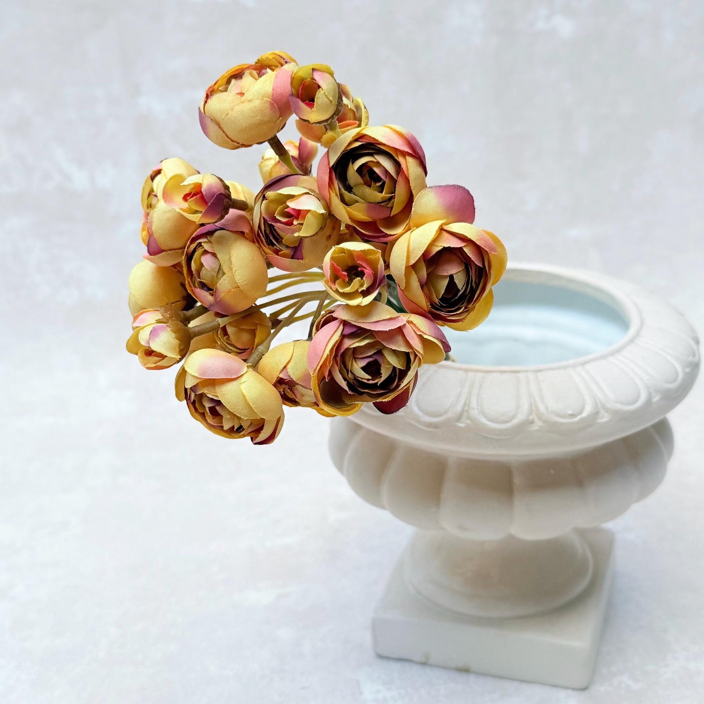 Vintage Yellow Rose Stems – Faux Flower Bundle Perfect For DIY Wedding Bouquet, Wreath, Silk Ranunculus Centerpiece, Crafts & Arrangements