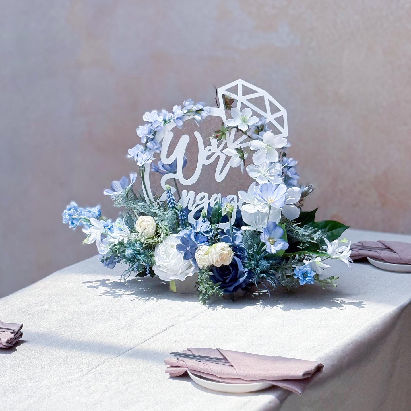 Acrylic We Are Engaged Ceremony Table Centerpiece Gift, Something Blue Gift, Bachelorette Party Decor, Engaged Table,Wall Decor Gift for Her