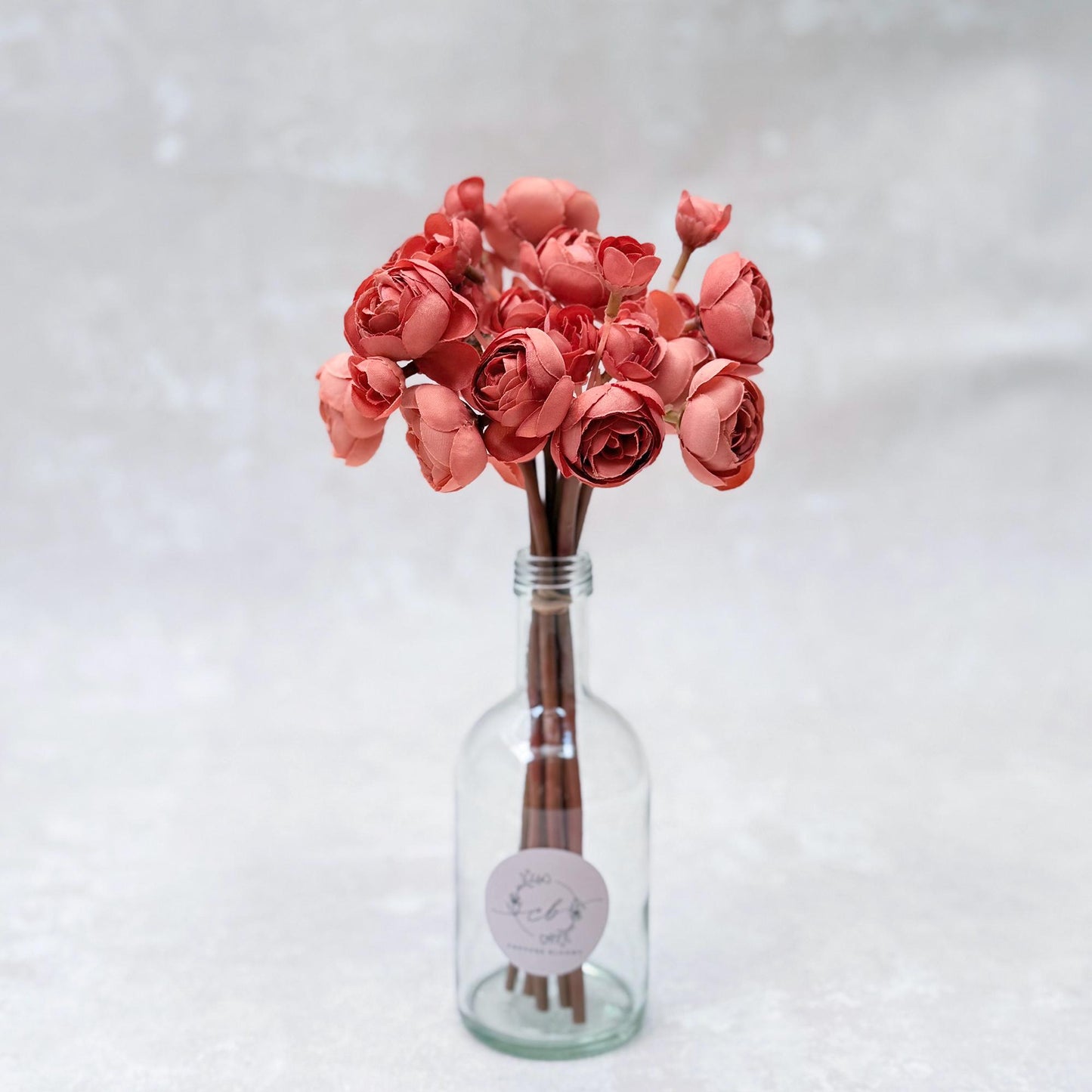 Vintage Orange Rose Stems – Faux Flower Bundle Perfect For DIY Wedding Bouquet, Wreath, Silk Ranunculus Centerpiece, Crafts & Arrangements