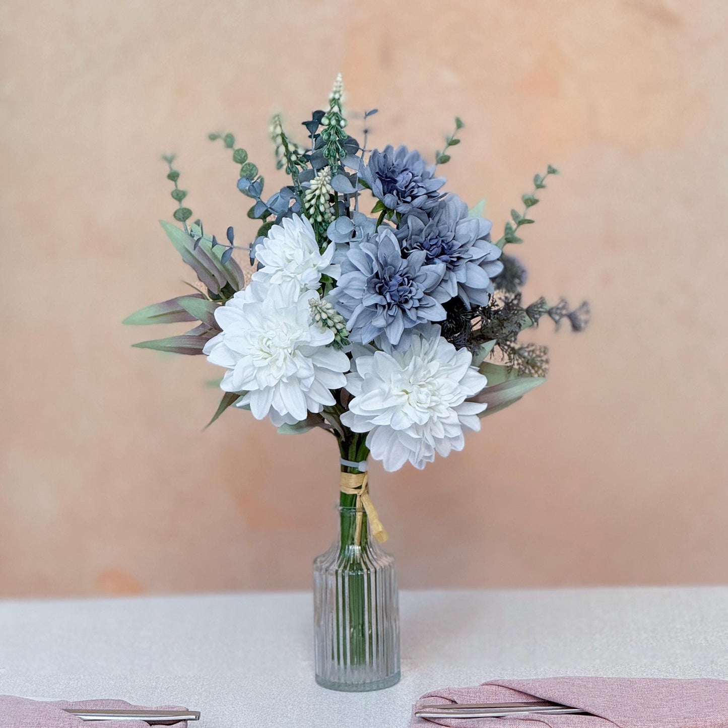 Rustic Mini Charming Wildflower Bouquet, Handmade Daisy Bouquet Gift For Home, Bathroom, Wedding, Table Decor, Flower Girl Gift In Basket