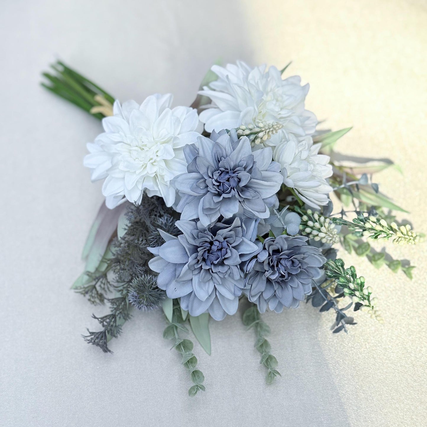 Rustic Mini Charming Wildflower Bouquet, Handmade Daisy Bouquet Gift For Home, Bathroom, Wedding, Table Decor, Flower Girl Gift In Basket