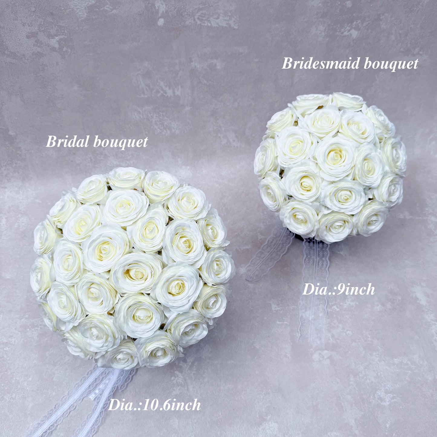 Elegant Round Ivory Rose Bouquet – Custom Bridal Party Accessories, Bridesmaid Bouquet Gift, Mother Corsage, Boutonniere, Cake Topper