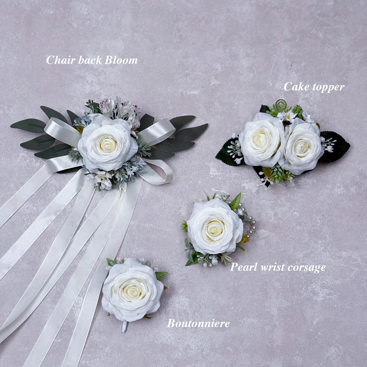 Elegant Round Pearl Rose Bouquet – Custom Bridal Party Accessories, Bridesmaid Bouquet Gift, Corsage For Mom, Boutonniere, Cake Topper