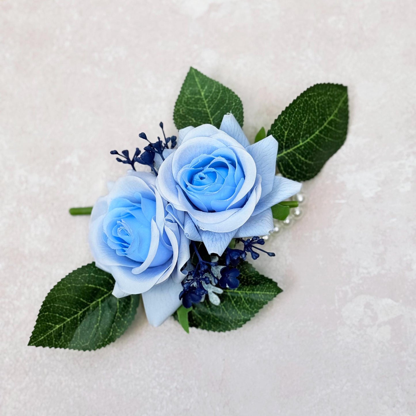Light Blue Rose Cake topper - Blue Rose Pearl Bracelet, Wrist Corsage, Gift For Bridesmaid, Bridal Accessories, Best Man Boutonniere