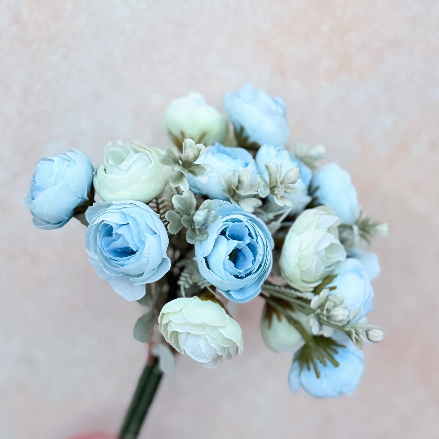 DIY Baby Blue Bouquet with Elegant Roses - Bridal accessories, Beach Wedding Bridesmaid Bouquet,Personalized Gift Ideas,Home Decor