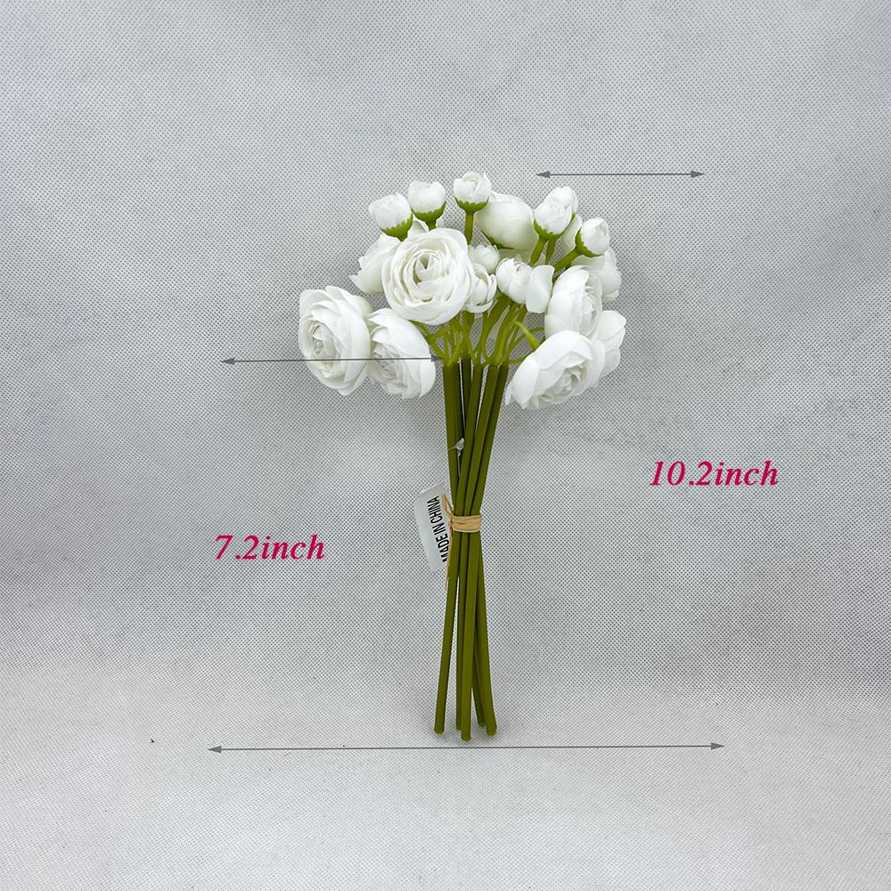 White Rose Stems – Faux Flower Bundle Perfect For DIY Wedding Bouquet, Wreath Design, Silk Ranunculus Centerpiece, Crafts & Arrangements