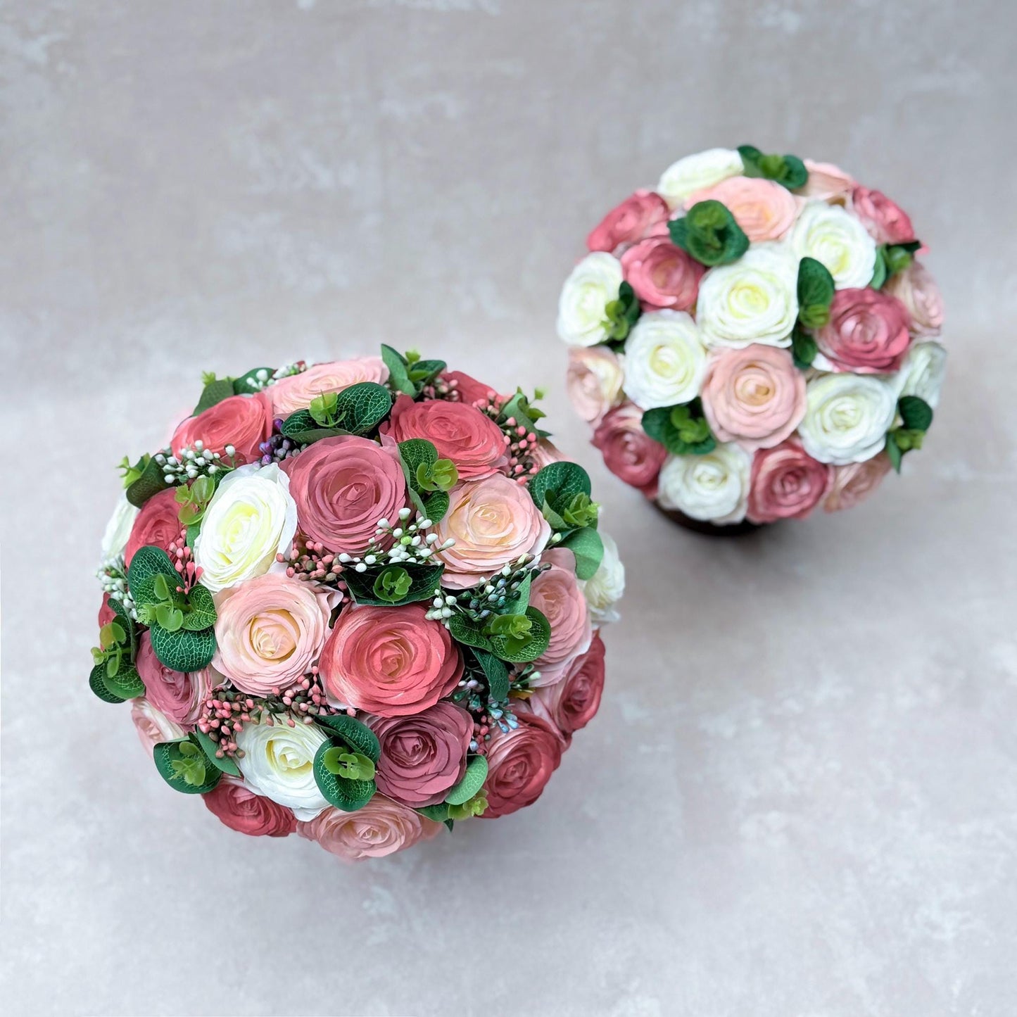 Dusty Rose Bridal Bouquet For Beach Wedding, White Bridesmaid Bouquet Box, Elegant Rose Wedding Bouquet, Garden Wedding, Bridal Accessories