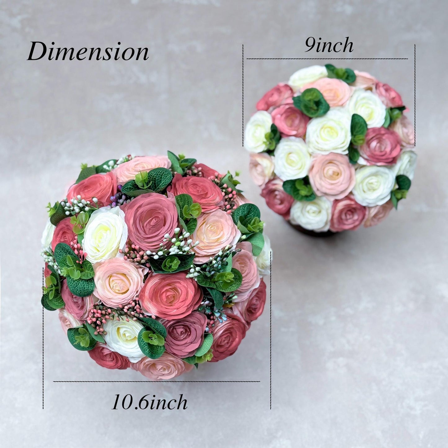 Dusty Rose Bridal Bouquet For Beach Wedding, White Bridesmaid Bouquet Box, Elegant Rose Wedding Bouquet, Garden Wedding, Bridal Accessories