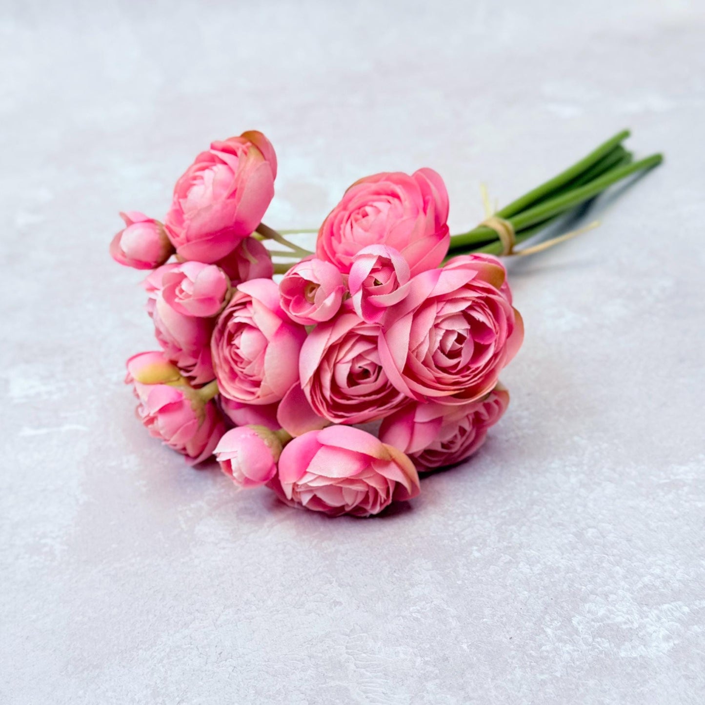 Hot Pink Rose Stems – Faux Flower Bundle Perfect For DIY Wedding Bouquet, Wreath Design, Silk Ranunculus Centerpiece, Crafts & Arrangements