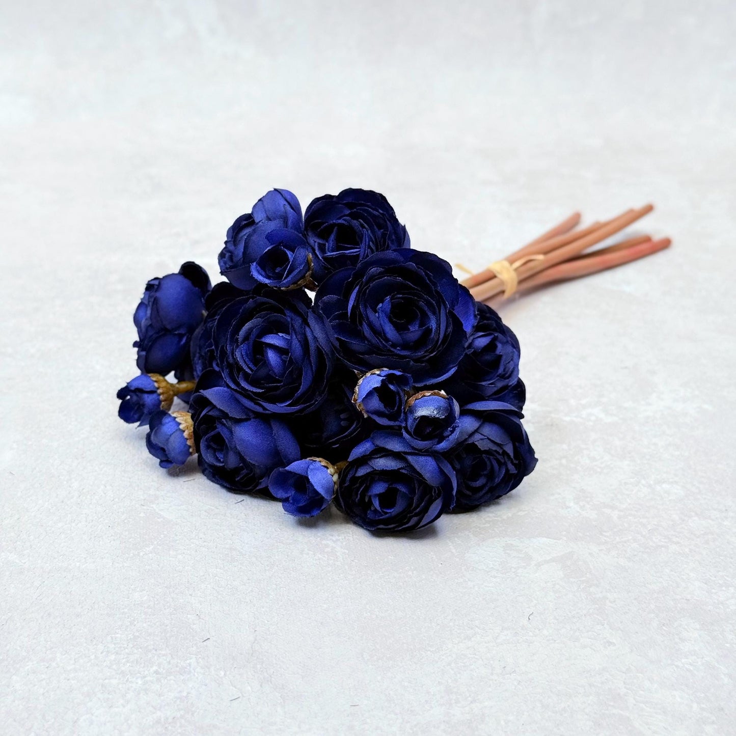 Navy Blue Rose Stems – Faux Flower Bundle Perfect For DIY Wedding Bouquet, Wreath Design, Silk Ranunculus Centerpiece, Crafts & Arrangements