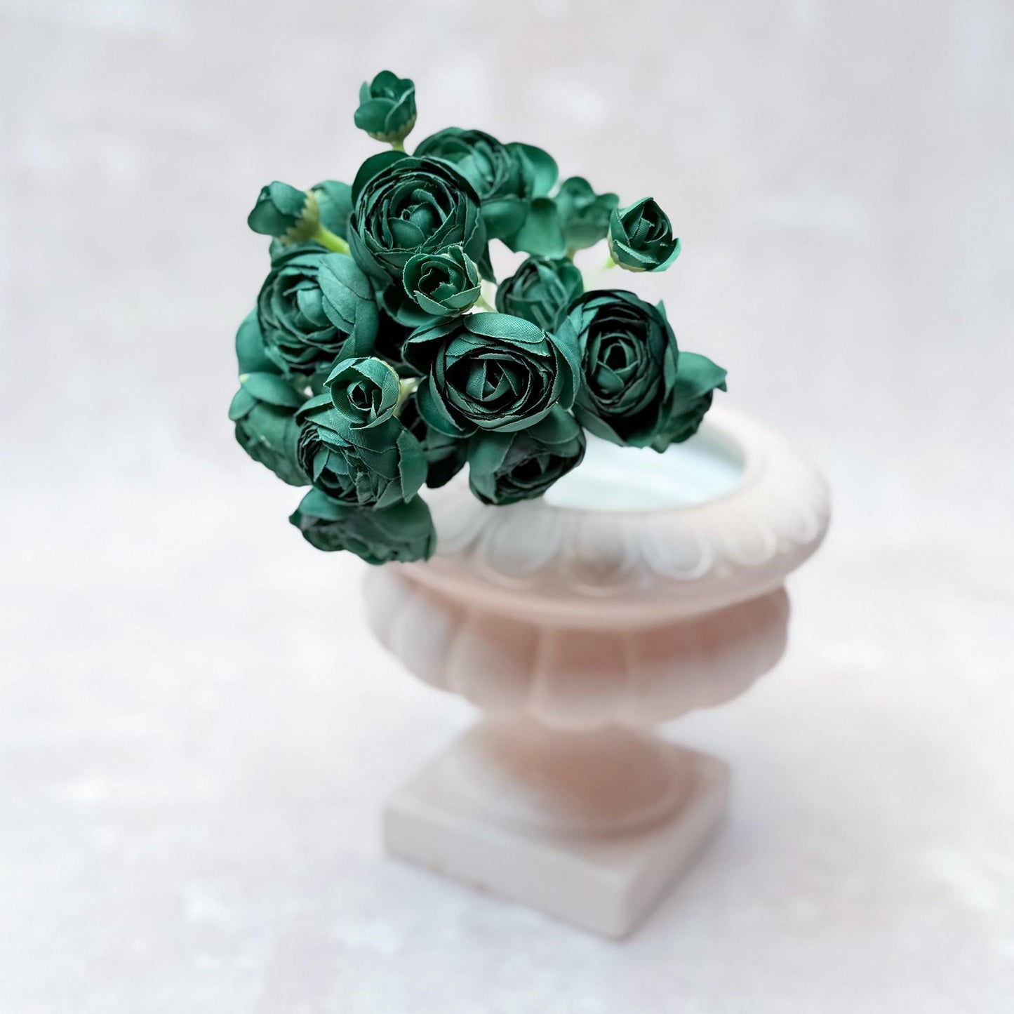 Vintage Green Rose Stems – Faux Flower Bundle Perfect For DIY Wedding Bouquet, Wreath, Silk Ranunculus Centerpiece, Crafts & Arrangements