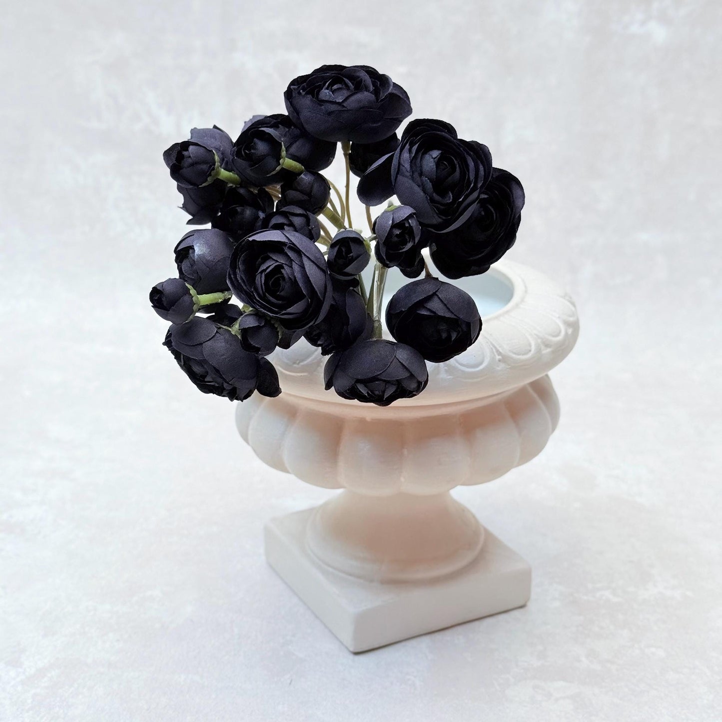 Black Rose Stems – Faux Flower Bundle Perfect For DIY Wedding Bouquet, Wreath Design, Silk Ranunculus Centerpiece, Crafts & Arrangements