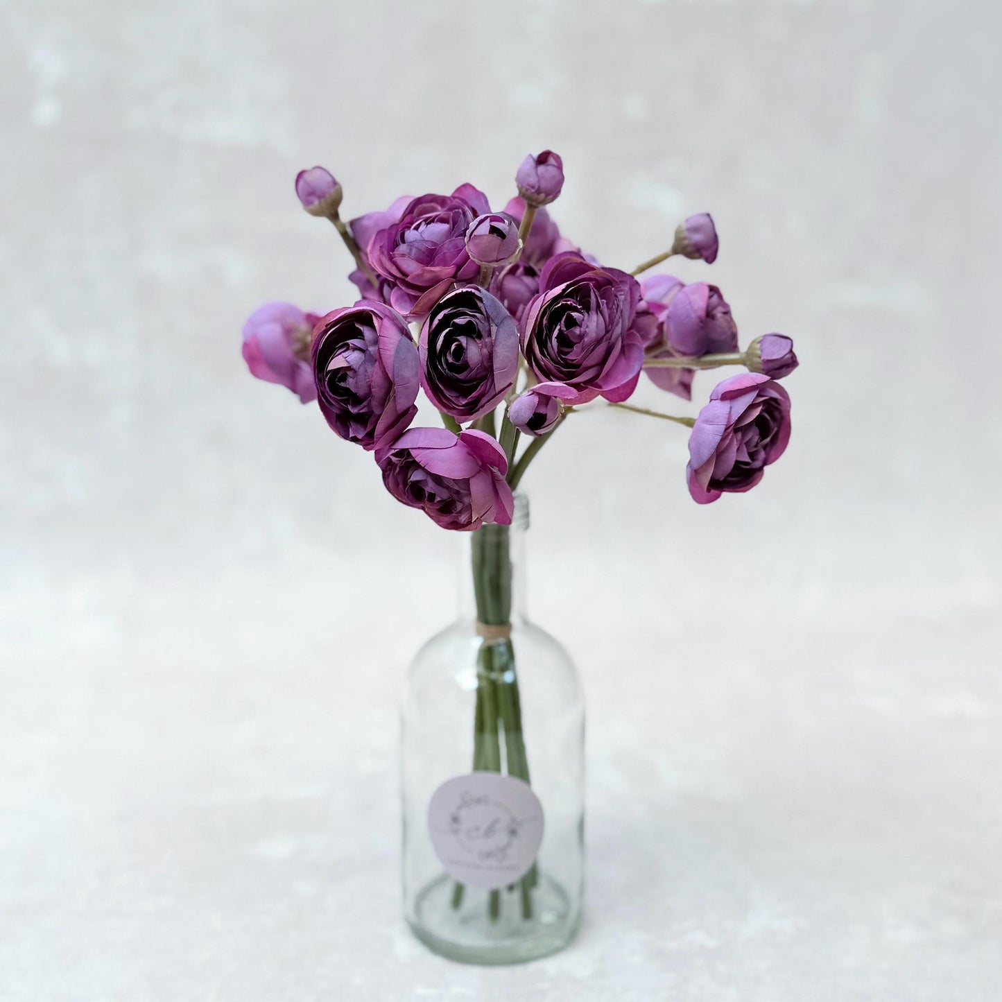 Royal Purple Rose Stems – Faux Flower Bundle Perfect For DIY Wedding Bouquet, Wreath, Silk Ranunculus Centerpiece, Crafts & Arrangements