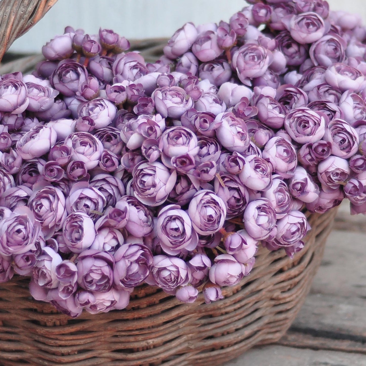 Autumn Purple Rose Stems – Faux Flower Bundle Perfect For DIY Wedding Bouquet, Wreath, Silk Ranunculus Centerpiece, Crafts & Arrangements