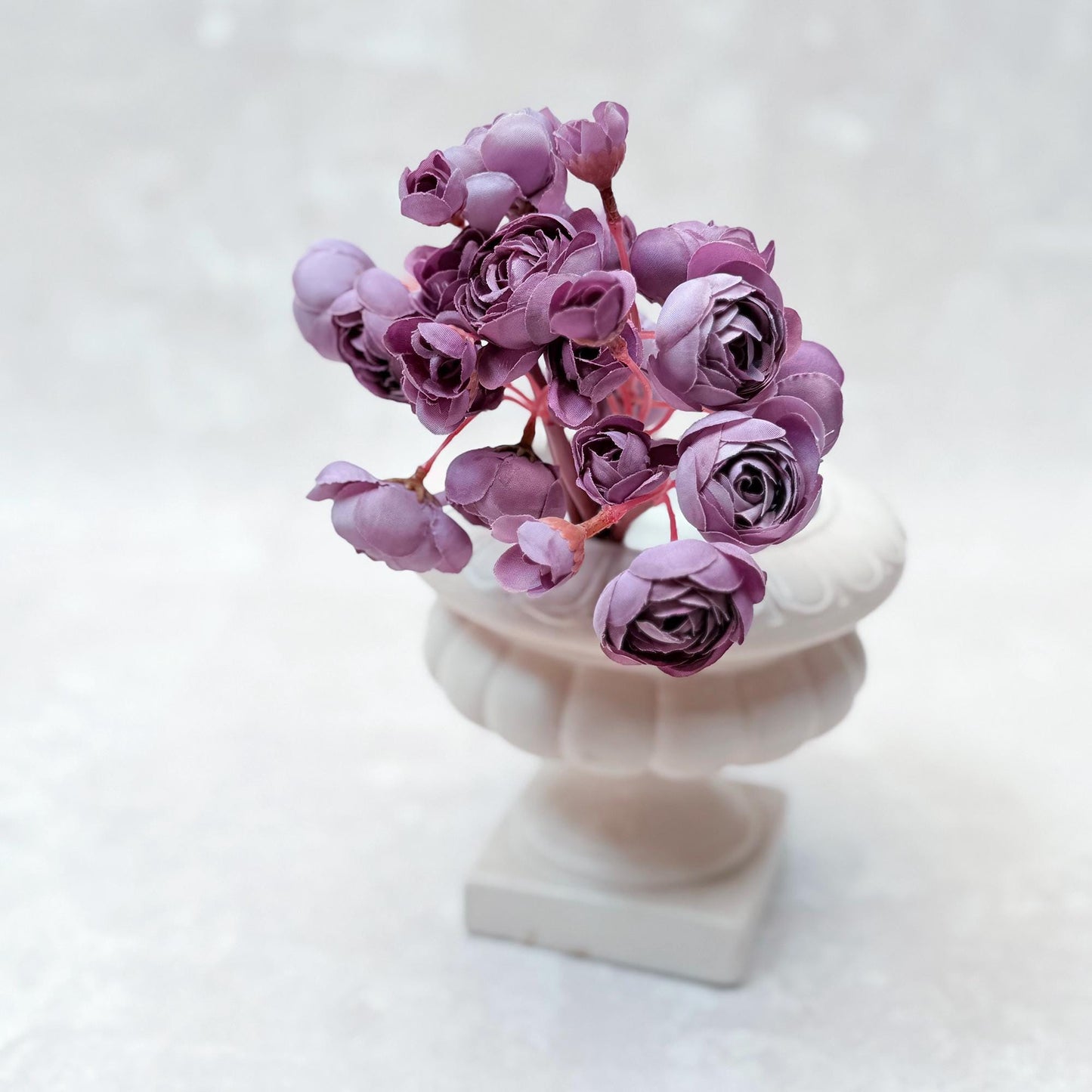 Autumn Purple Rose Stems – Faux Flower Bundle Perfect For DIY Wedding Bouquet, Wreath, Silk Ranunculus Centerpiece, Crafts & Arrangements