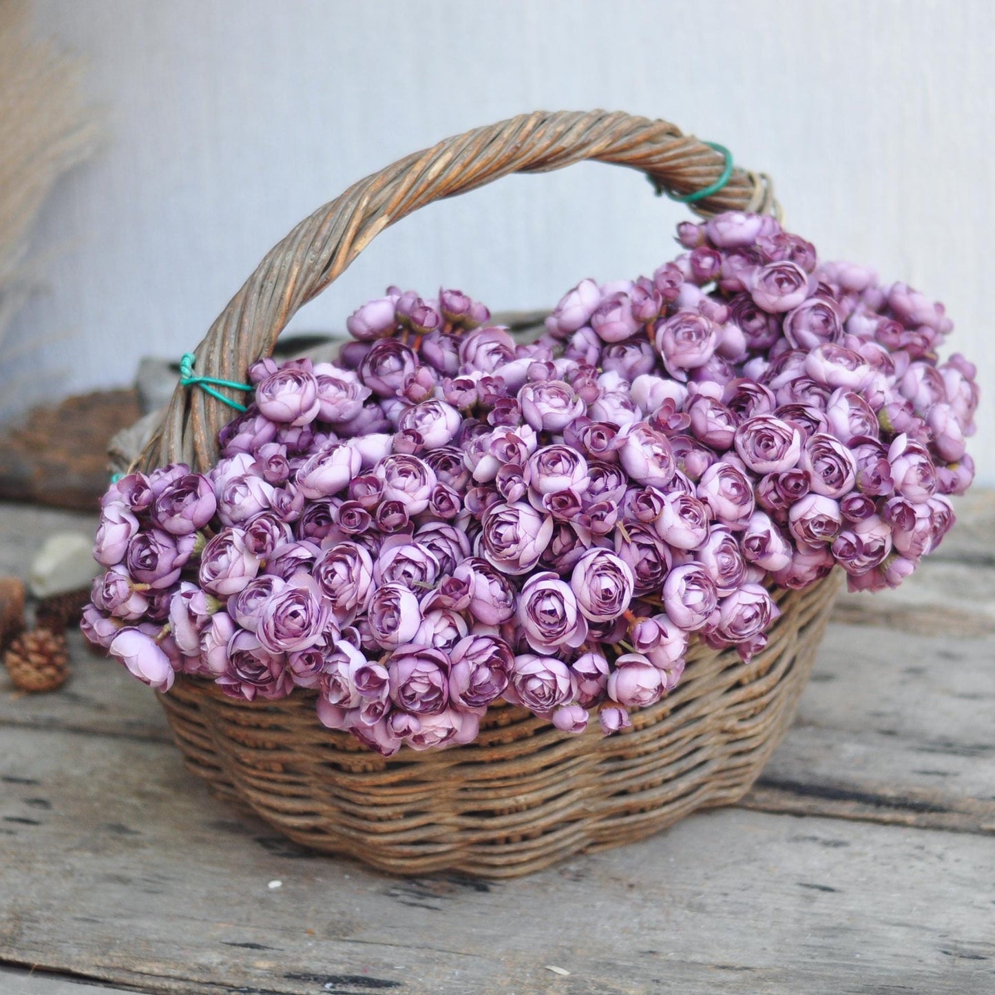 Autumn Purple Rose Stems – Faux Flower Bundle Perfect For DIY Wedding Bouquet, Wreath, Silk Ranunculus Centerpiece, Crafts & Arrangements