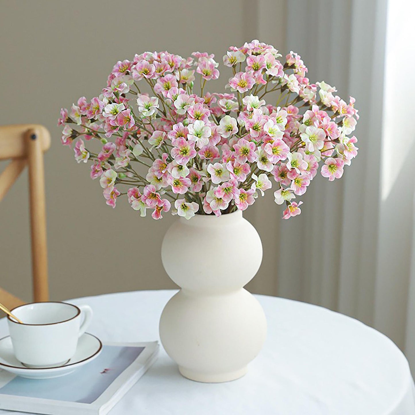 Faux Prairie Gentian Flower Stem, Mini Jasmine Wildflowers Stem for Wedding Bouquet, Flower Arrangements for Home Decor, Bridal Accessories