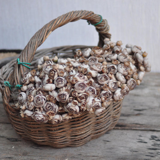 Brown Rose Stems – Faux Flower Bundle Perfect For DIY Wedding Bouquet, Wreath Design, Silk Ranunculus Centerpiece, Crafts & Arrangements