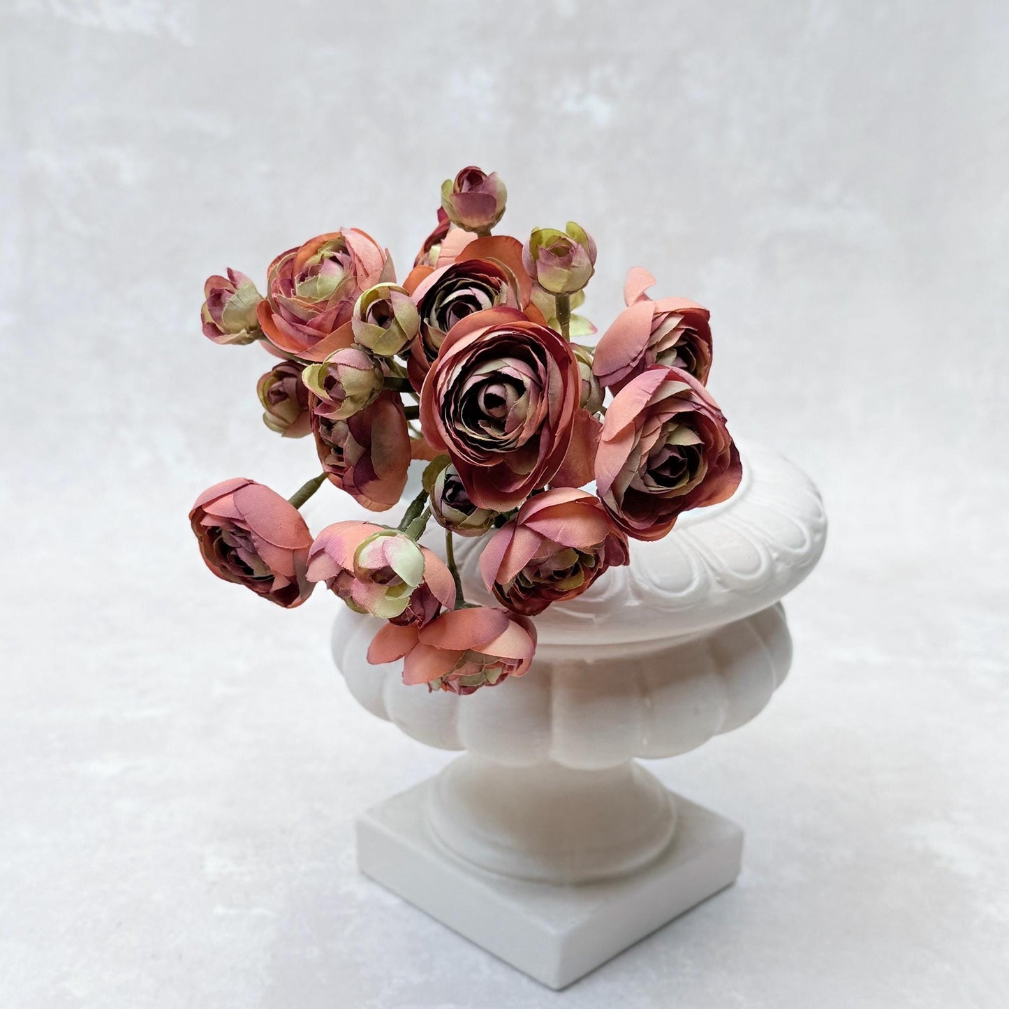 Autumn Coral Rose Stems – Faux Flower Bundle Perfect For DIY Wedding Bouquet, Wreath, Silk Ranunculus Centerpiece, Crafts & Arrangements