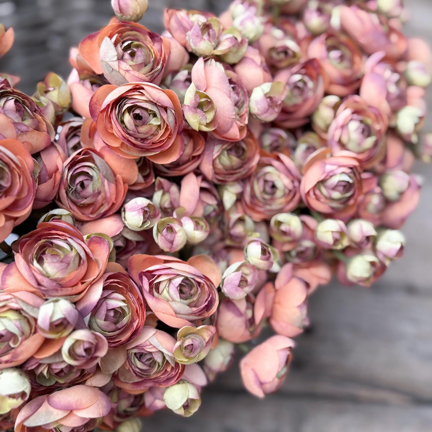 Autumn Coral Rose Stems – Faux Flower Bundle Perfect For DIY Wedding Bouquet, Wreath, Silk Ranunculus Centerpiece, Crafts & Arrangements