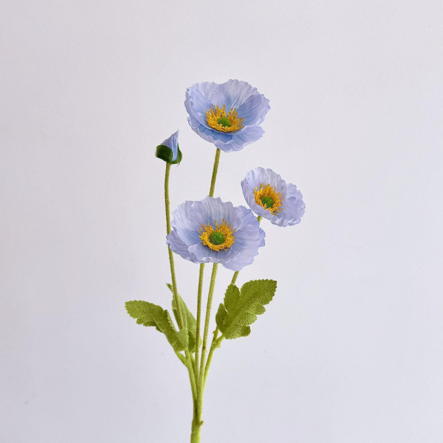 Light Blue Faux Poppy Flower - Silk Poppy Flower Stem, DIY Floral Arrangements, Wedding Centerpiece, Home Decor, Gift For Her,Flower Bouquet