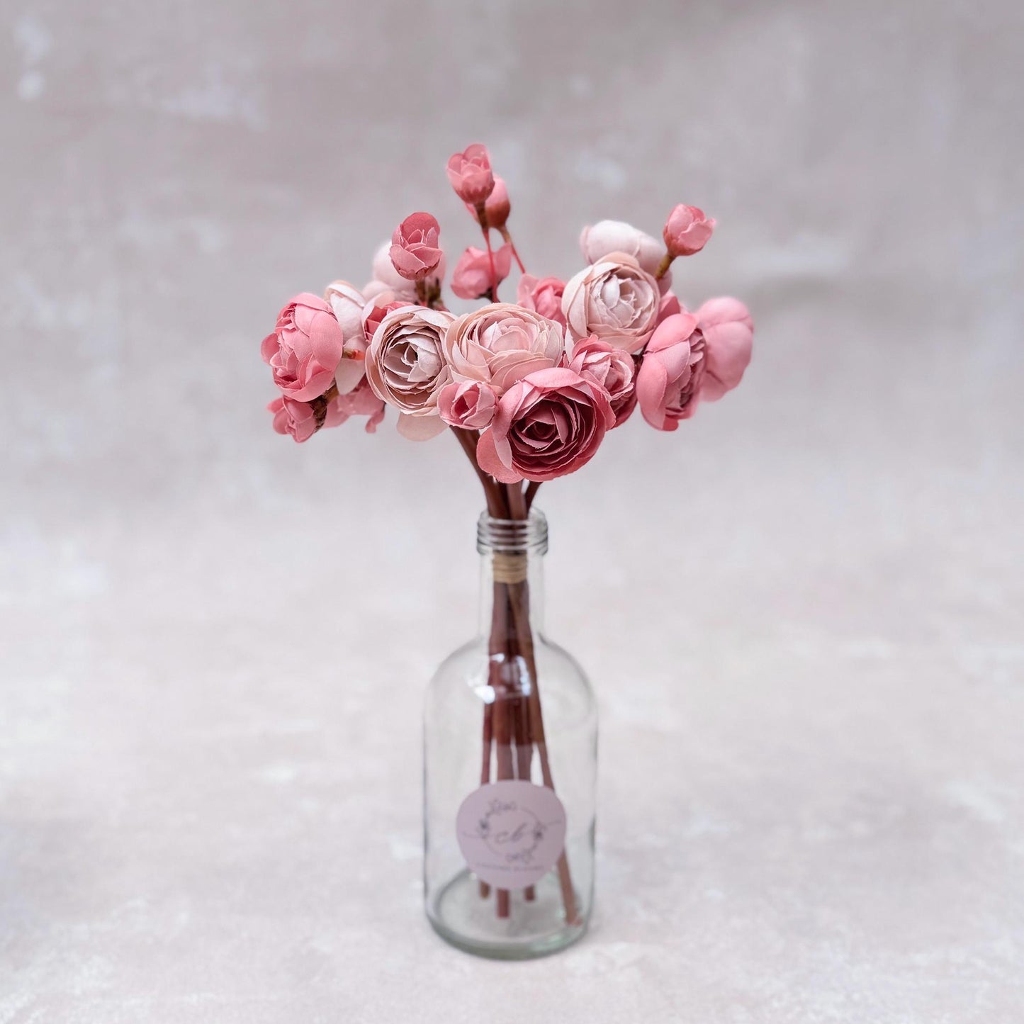 Dusty Pink Rose Stems – Faux Flower Bundle Perfect For DIY Wedding Bouquet, Wreath, Silk Ranunculus Centerpiece, Crafts & Arrangements