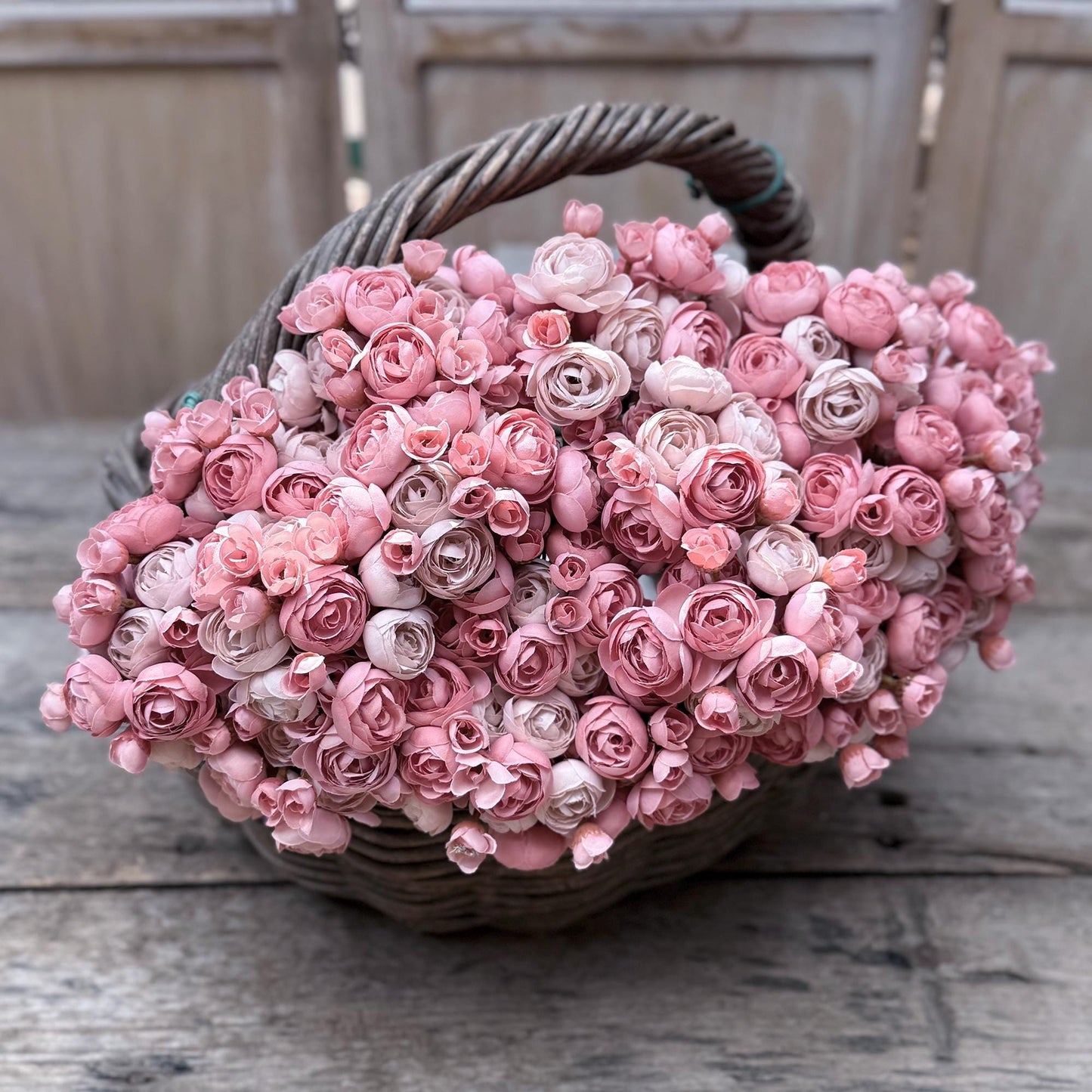 Dusty Pink Rose Stems – Faux Flower Bundle Perfect For DIY Wedding Bouquet, Wreath, Silk Ranunculus Centerpiece, Crafts & Arrangements