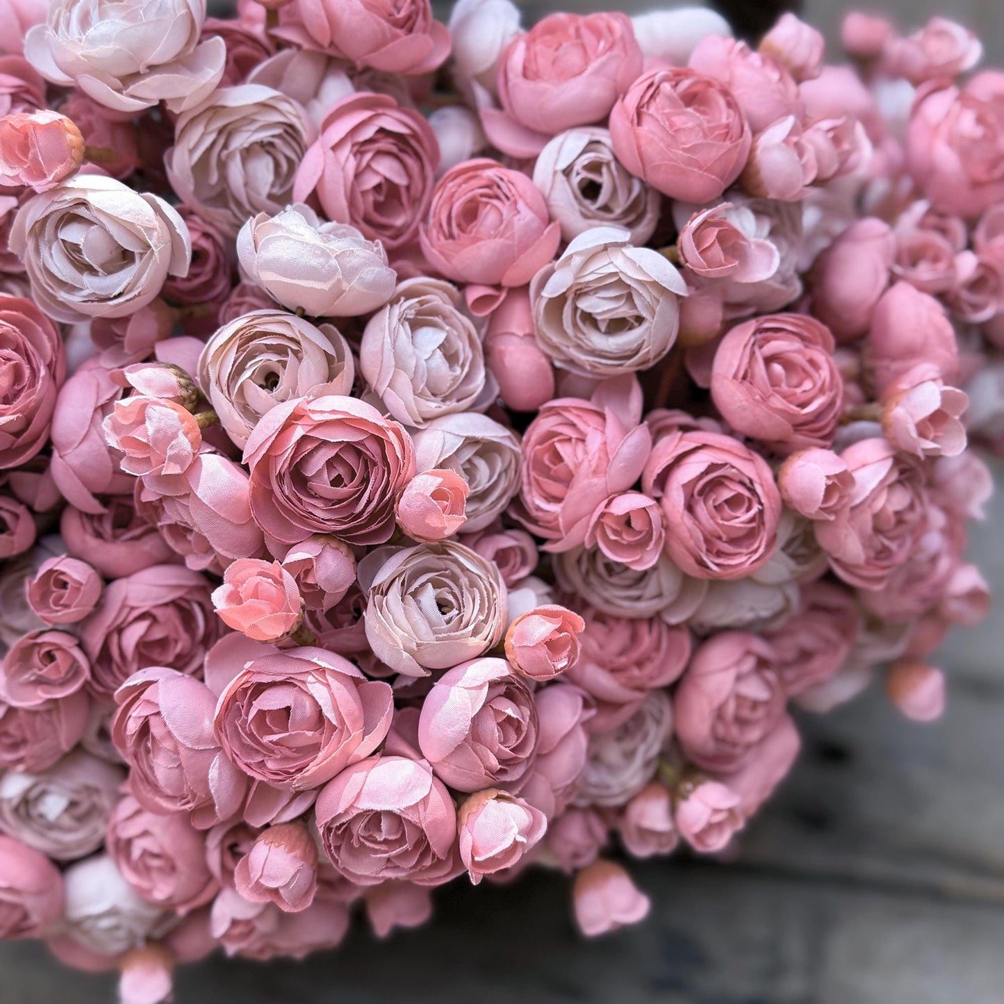 Dusty Pink Rose Stems – Faux Flower Bundle Perfect For DIY Wedding Bouquet, Wreath, Silk Ranunculus Centerpiece, Crafts & Arrangements