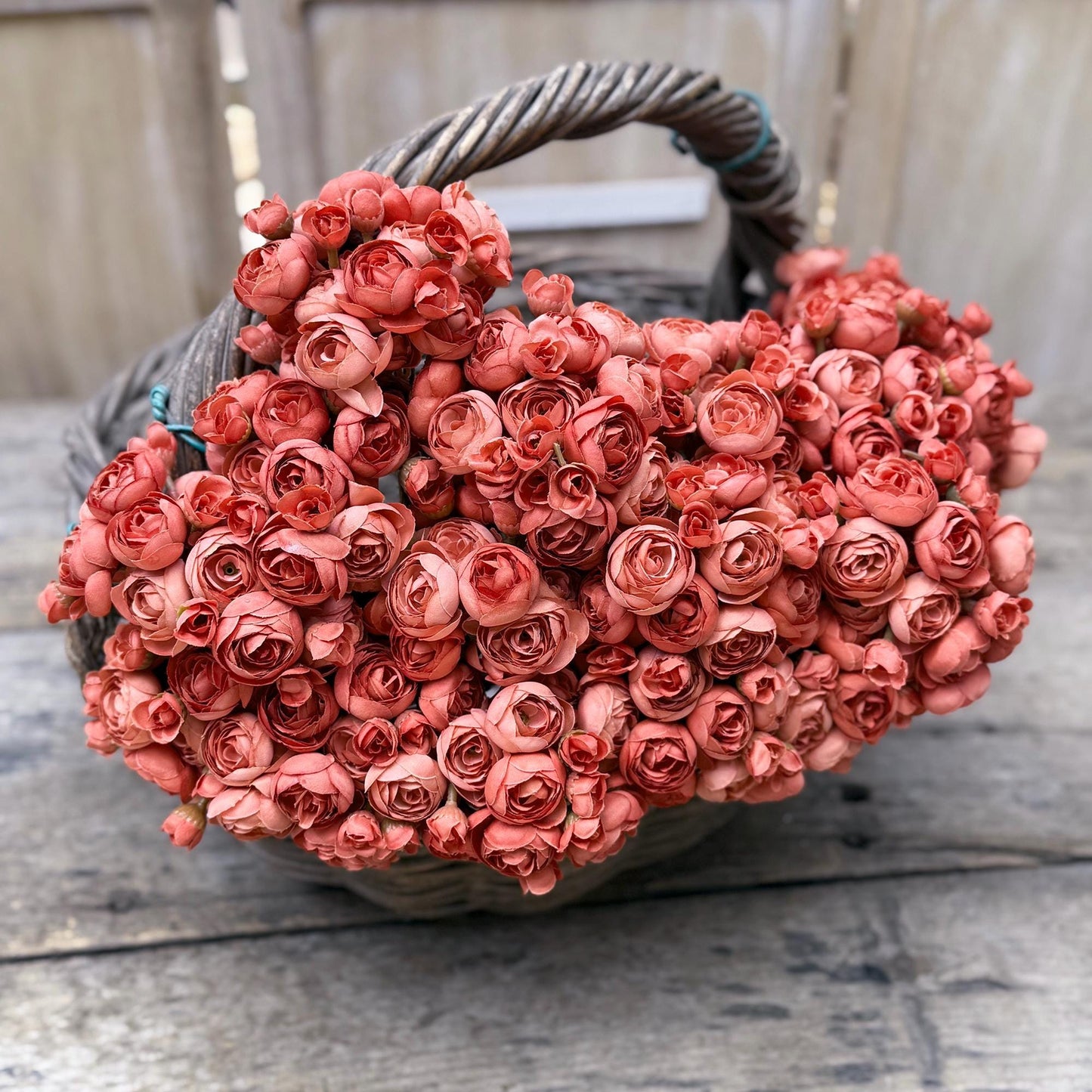 Vintage Orange Rose Stems – Faux Flower Bundle Perfect For DIY Wedding Bouquet, Wreath, Silk Ranunculus Centerpiece, Crafts & Arrangements