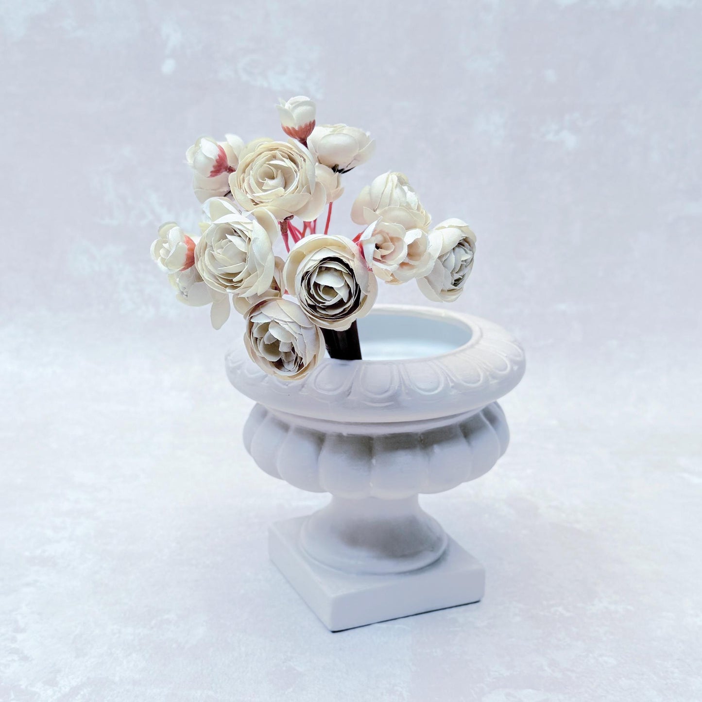 Ivory White Rose Stems – Faux Flower Bundle Perfect For DIY Wedding Bouquet, Wreath, Silk Ranunculus Centerpiece, Crafts & Arrangements