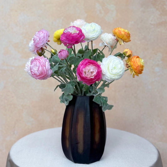 Cottagecore Faux Lotus Flower Stem – 3-Head Customizable Floral for Bridal Bouquet, Wildflower Centerpiece, Rustic Home Decor